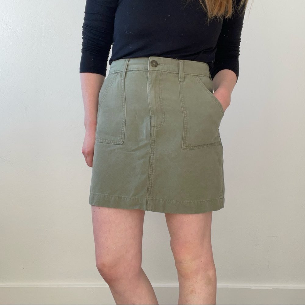 LUCKY BRAND Forrest green cotton skirt